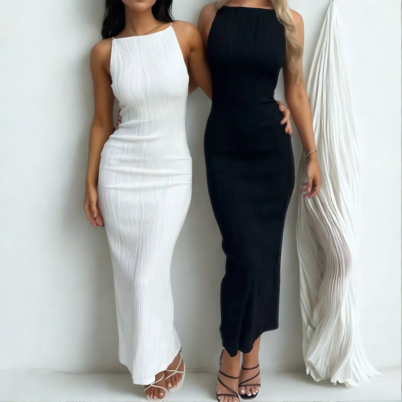 Sculpted Glow Ruched Maxi Dress