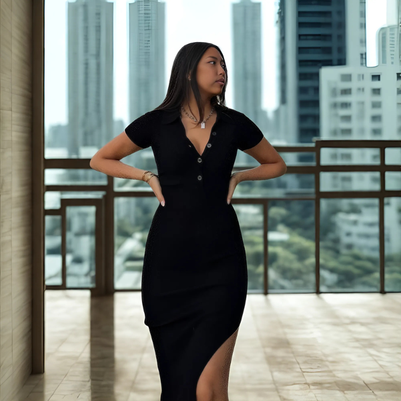 Kliou Office Chic Maxi Dress