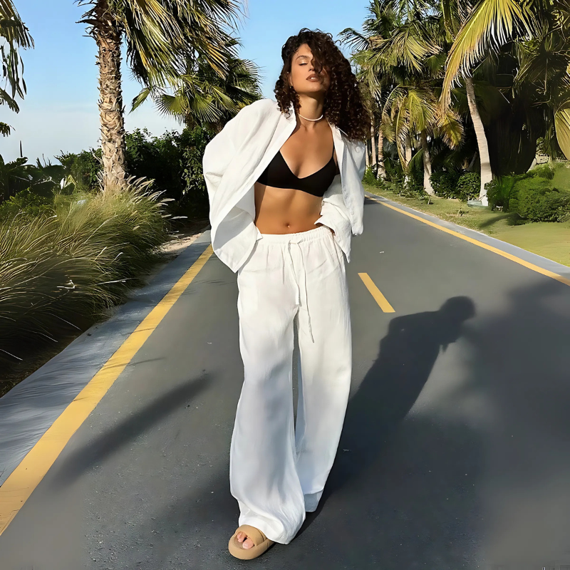 BornLadies CottonEase Set – Relaxed Shirt & Pants Outfit