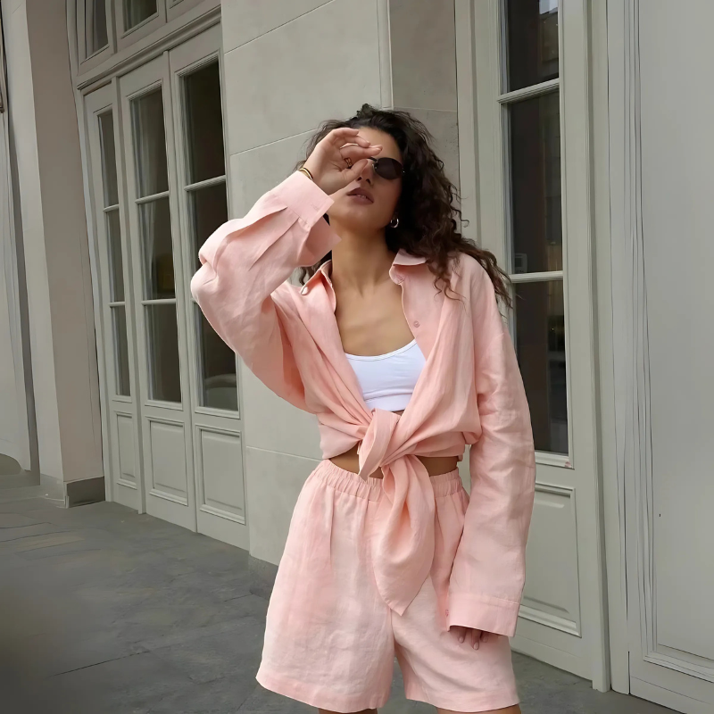 BornLadies CottonEase Set – Relaxed Shirt & Pants Outfit