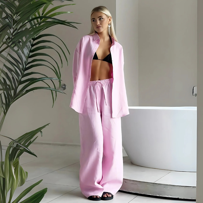 BornLadies CottonEase Set – Relaxed Shirt & Pants Outfit