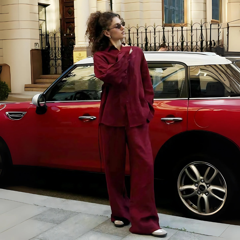 BornLadies CottonEase Set – Relaxed Shirt & Pants Outfit