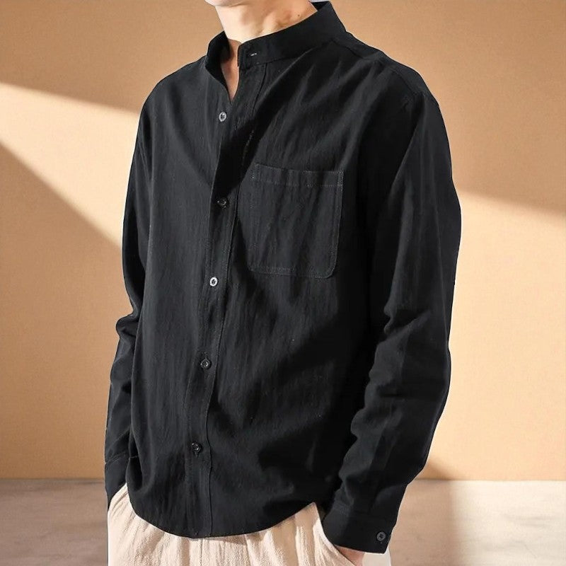 Hikari™ Men's Zen Shirt – Linen Comfort & Casual Style