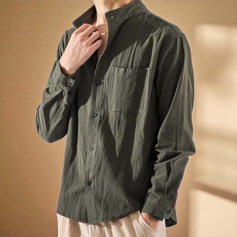 Hikari™ Men's Zen Shirt – Linen Comfort & Casual Style