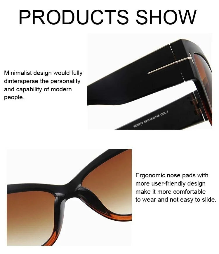 ChicVue™ Vintage Cat Eye Sunglasses – Bold Designer Frame with Gradient Lenses