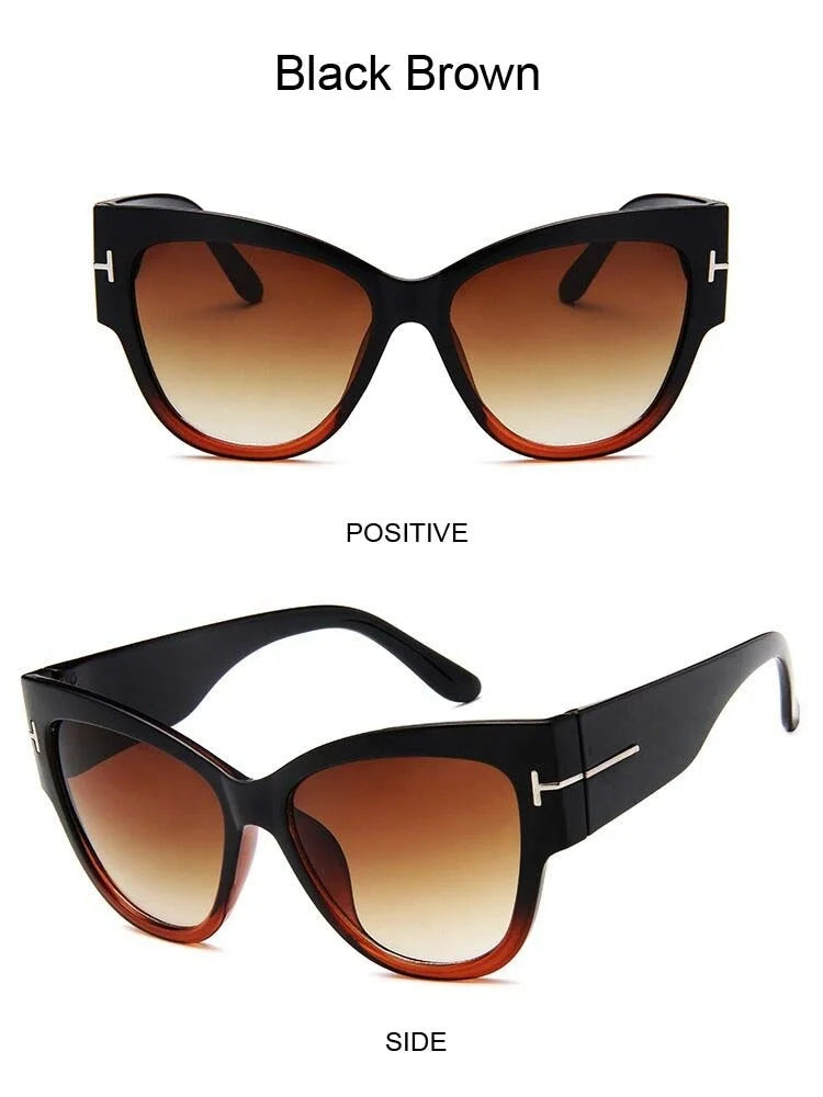 ChicVue™ Vintage Cat Eye Sunglasses – Bold Designer Frame with Gradient Lenses