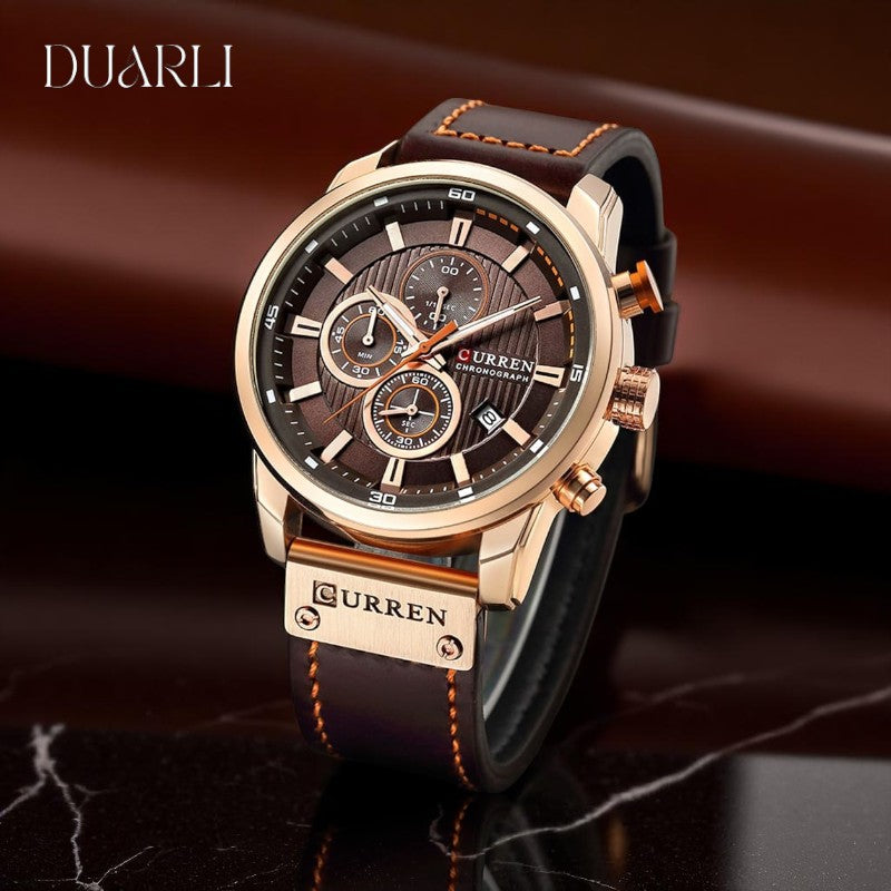 CURREN Leather Military Watch