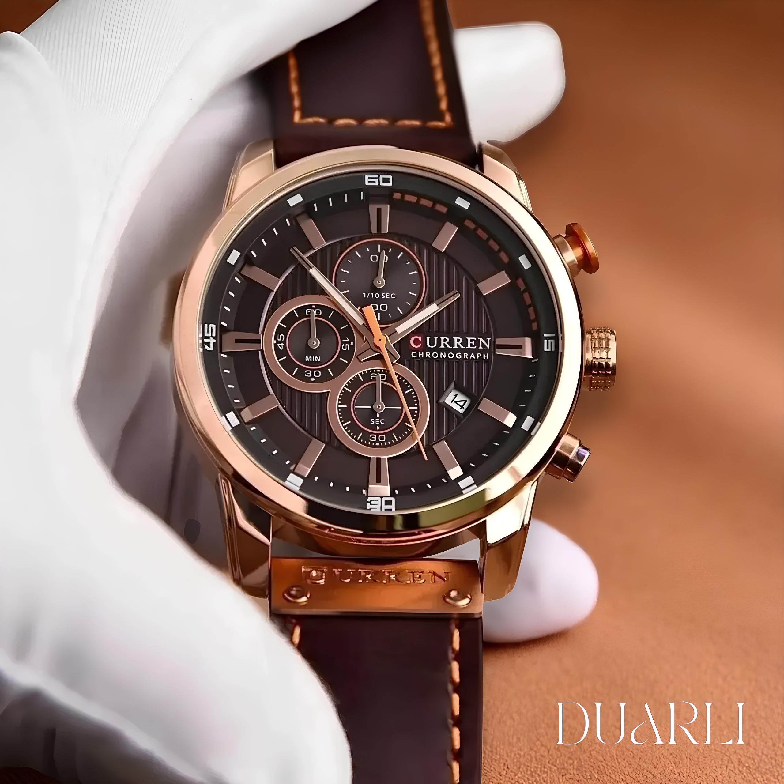 CURREN Leather Military Watch