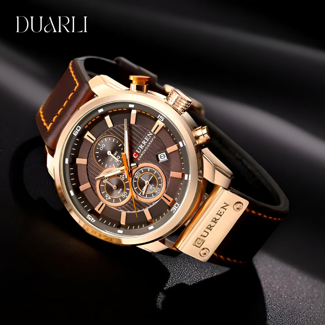 CURREN Leather Military Watch