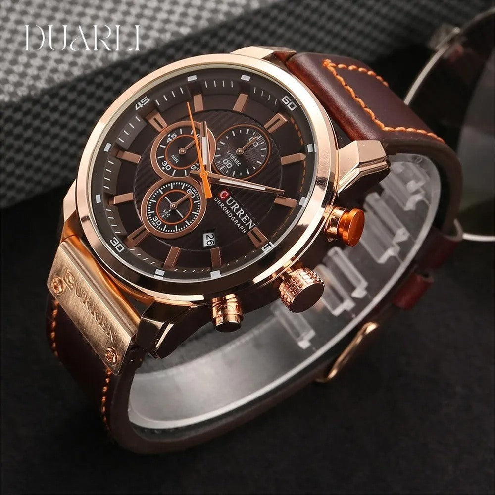 CURREN Leather Military Watch