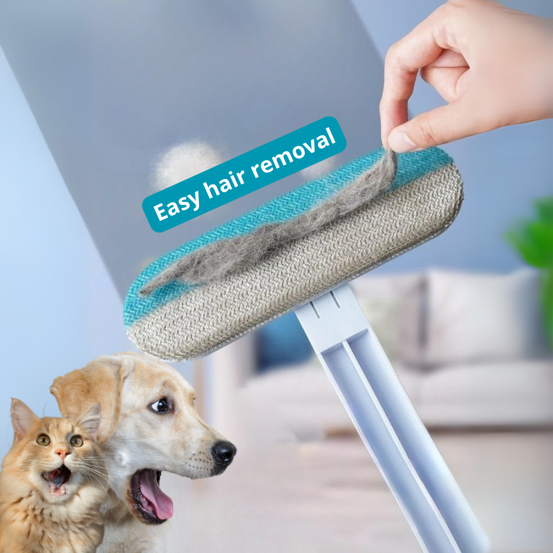 Multifunctional Pet Hair Remover Brush – Long Handle Manual Cat & Dog Fur Cleaning Tool