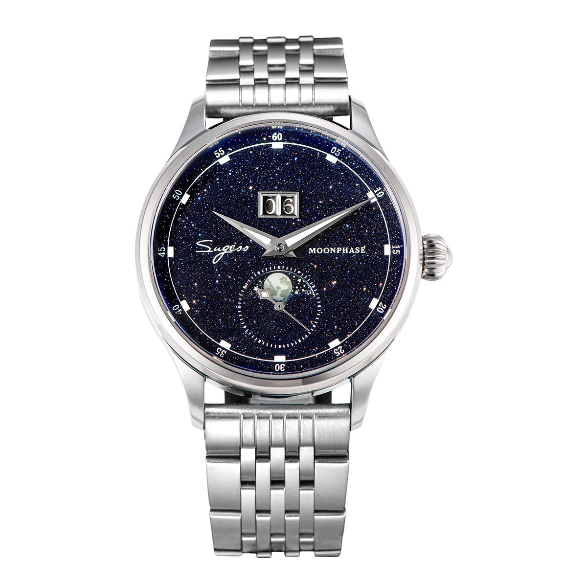 Sugess Blue Moonphase – Automatic Stardust Dial Watch