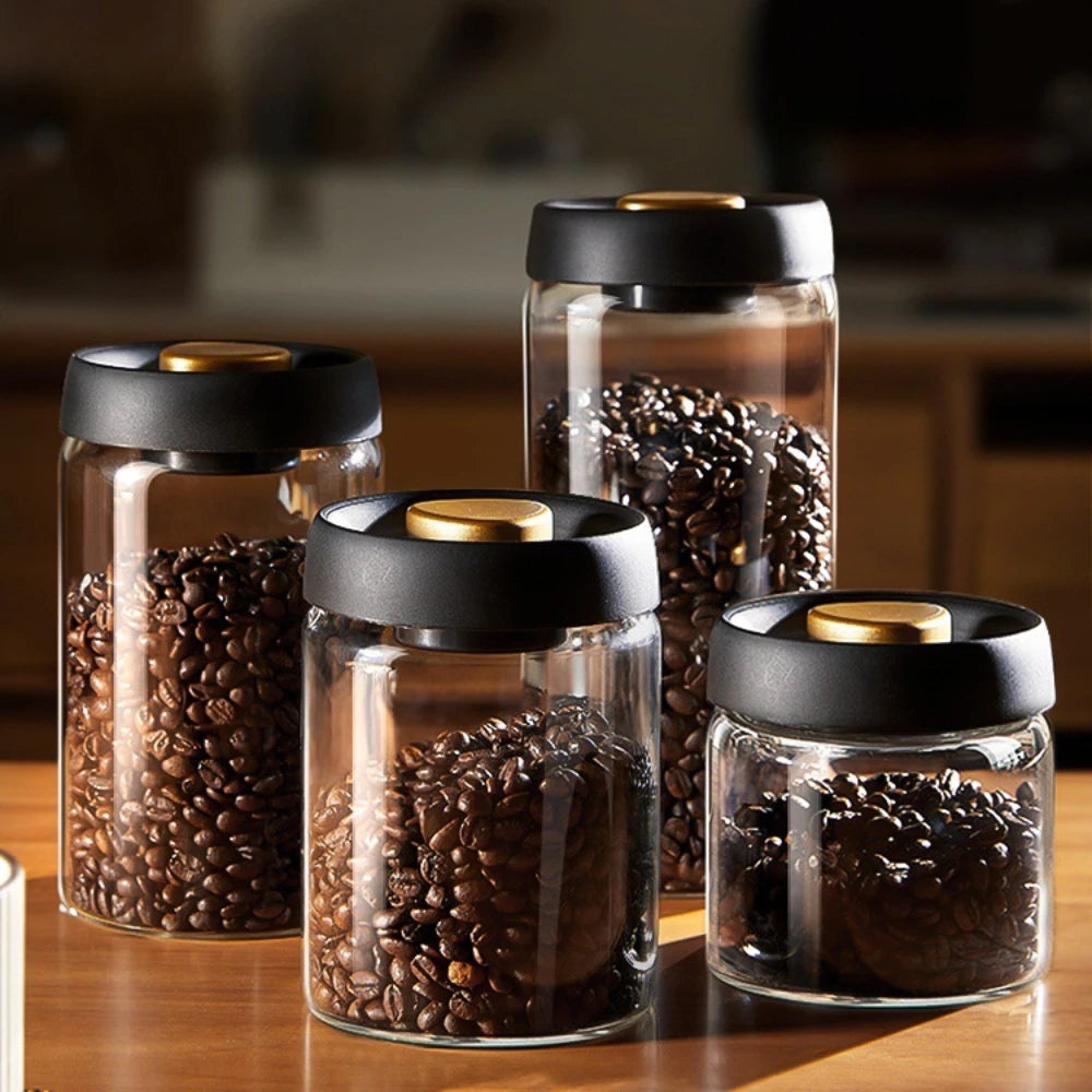 CoffeePro™ Vacuum Seal Glass Jar – Airtight Food Storage Container