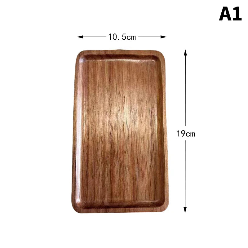 Elegant Japanese-Style Wooden Tableware Tray – Round & Rectangle Snack, Dessert, and Tea Serving Board
