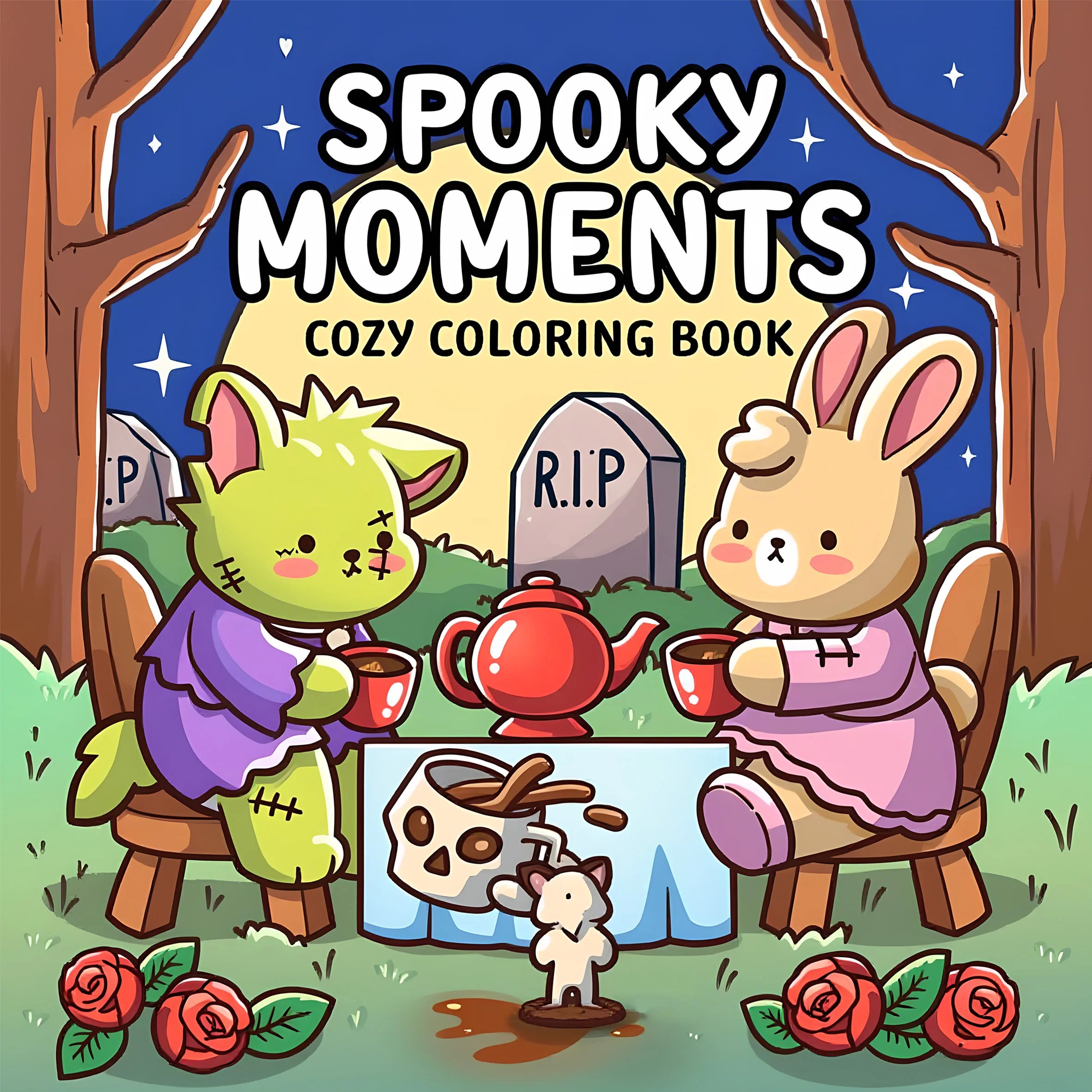 Spooktacular Scribbles™ Adult Coloring Book – Cute & Creepy Edition