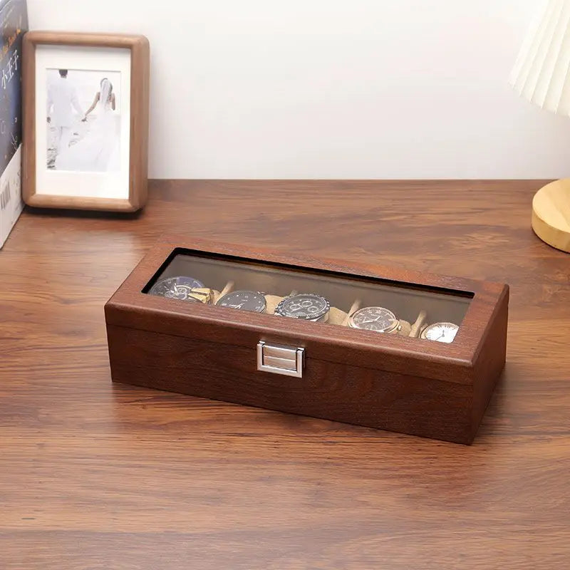 Vintage Luxe Display Case – Transparent Mechanical Watch & Bracelet Organizer