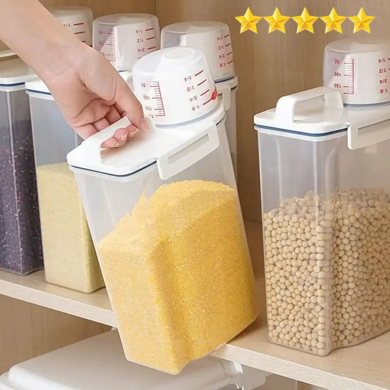 Rice & Grains Storage Canister – Measuring Cup Included