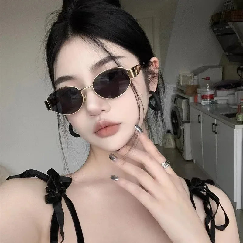 SUNGARDE™ Vintage Oval Metal Sunglasses – Designer High-Quality 2024 Trend