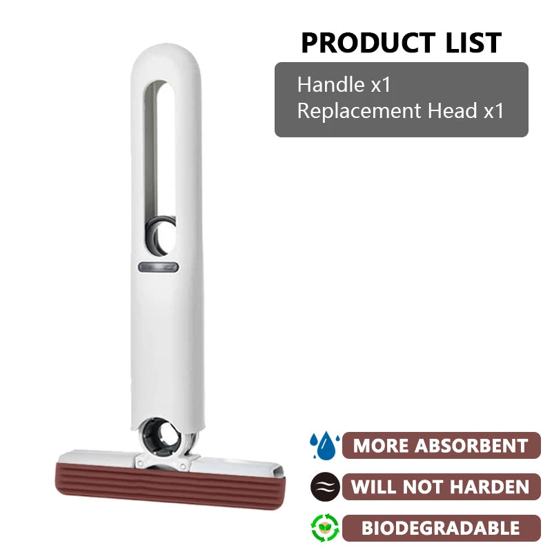 SwiftClean™ Mini Self-Squeeze Folding Mop – Powerful Household Floor & Surface Cleaner