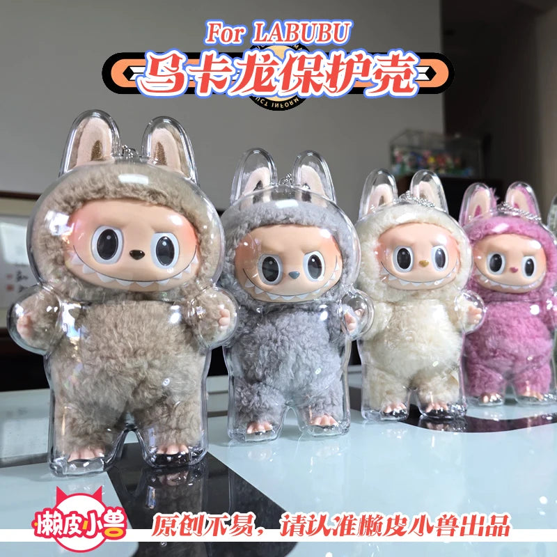 Labubu™ Protective Plush Sitting Bag – 17cm Transparent Dustproof Cover