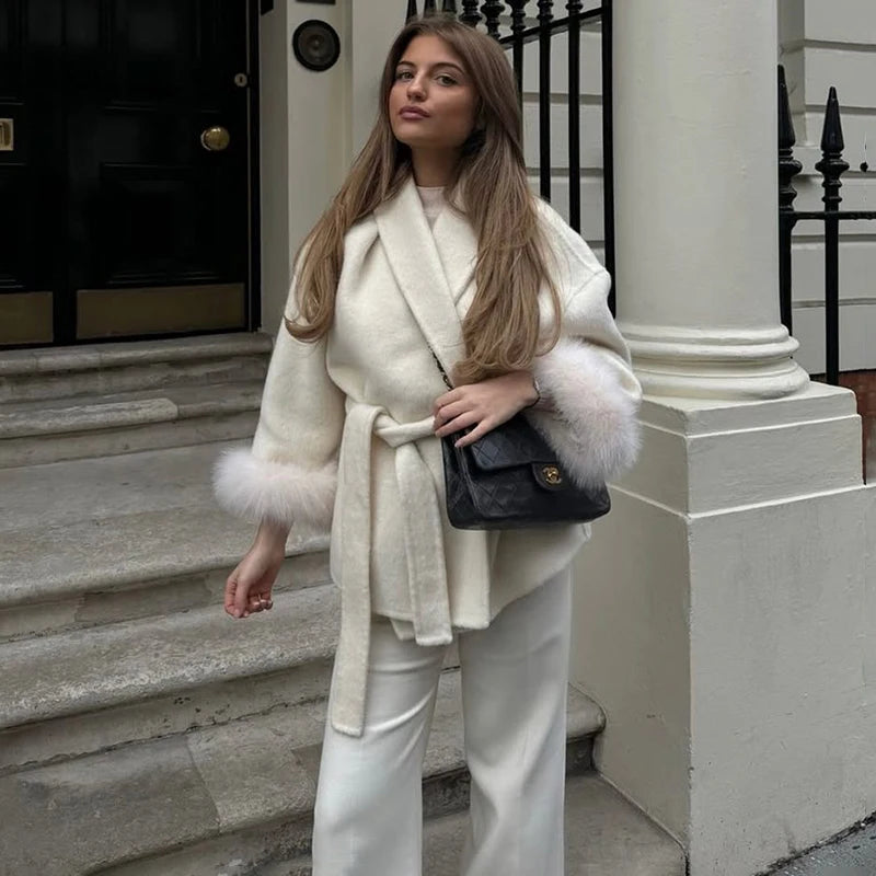 TARUXY™ LuxeFox Double-Sided Woolen Short Coat