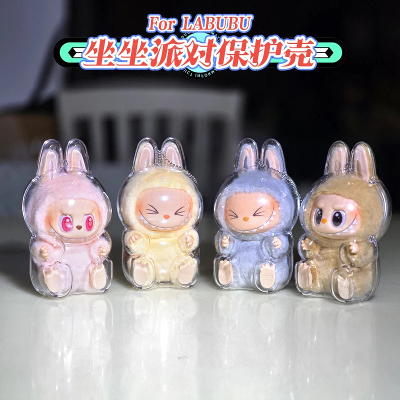 Labubu™ Protective Plush Sitting Bag – 17cm Transparent Dustproof Cover