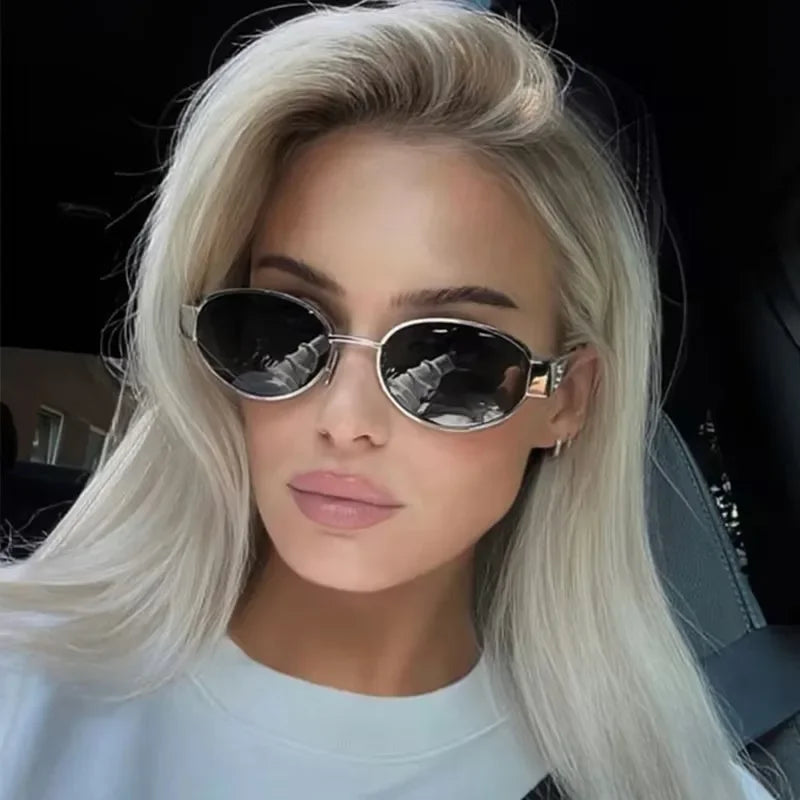 SUNGARDE™ Vintage Oval Metal Sunglasses – Designer High-Quality 2024 Trend