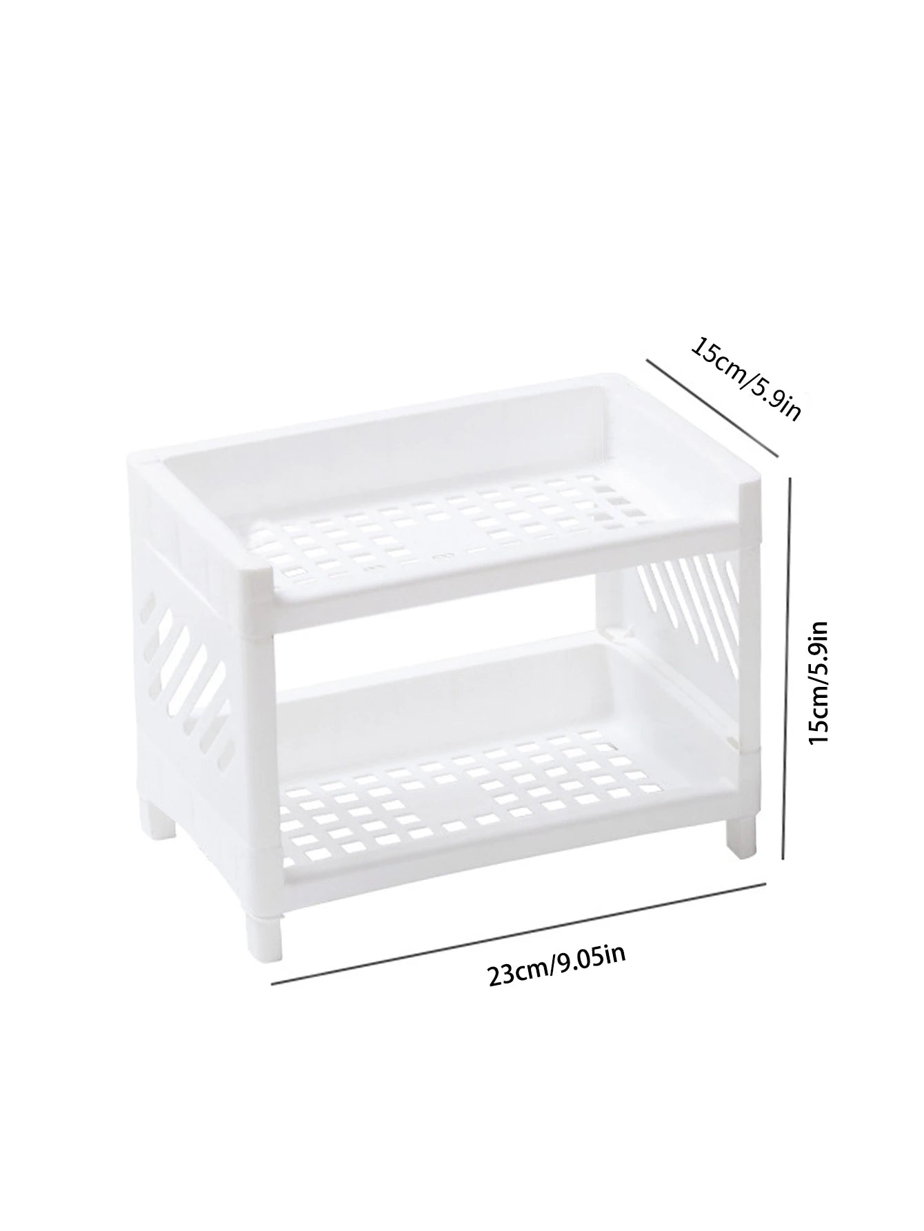 Double Layer Desktop Storage Rack – White