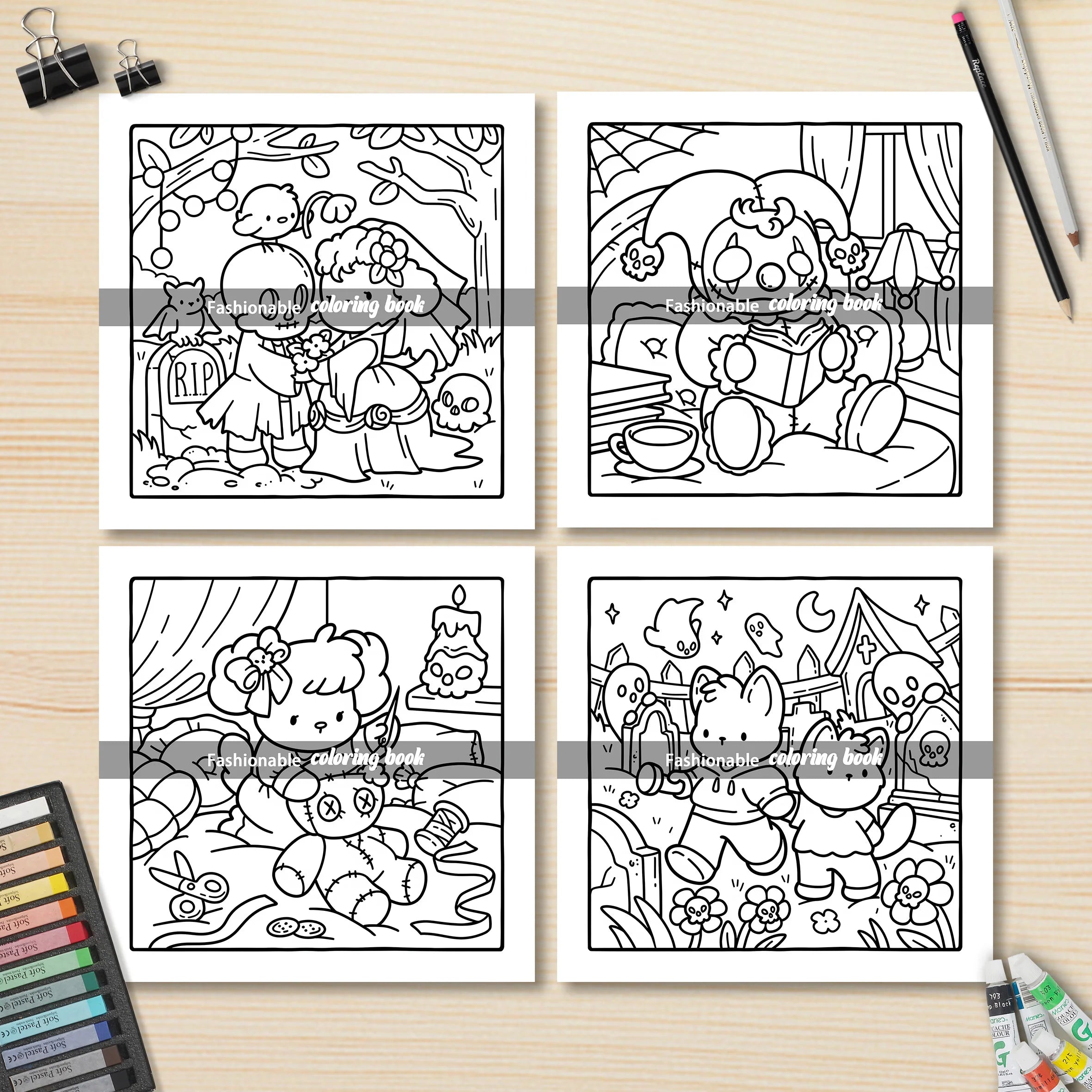 Spooktacular Scribbles™ Adult Coloring Book – Cute & Creepy Edition