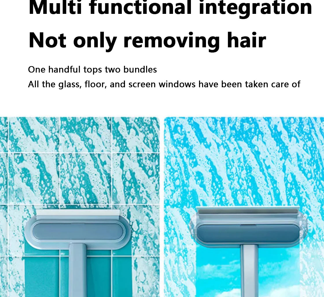 Multifunctional Pet Hair Remover Brush – Long Handle Manual Cat & Dog Fur Cleaning Tool