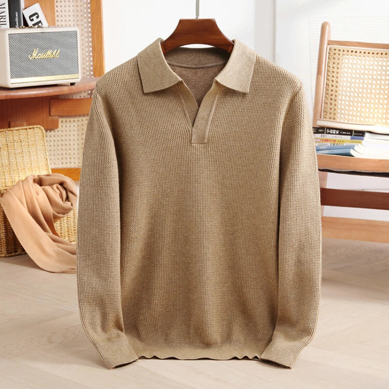 Regent Wool™ Men's Cashmere-Blend Polo Knit