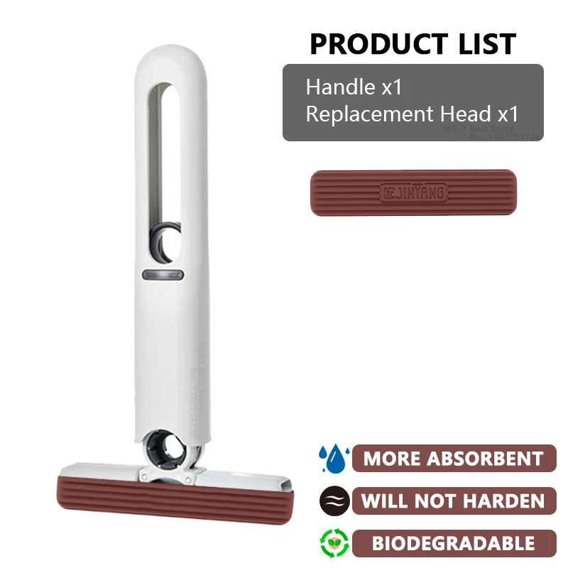 SwiftClean™ Mini Self-Squeeze Folding Mop – Powerful Household Floor & Surface Cleaner