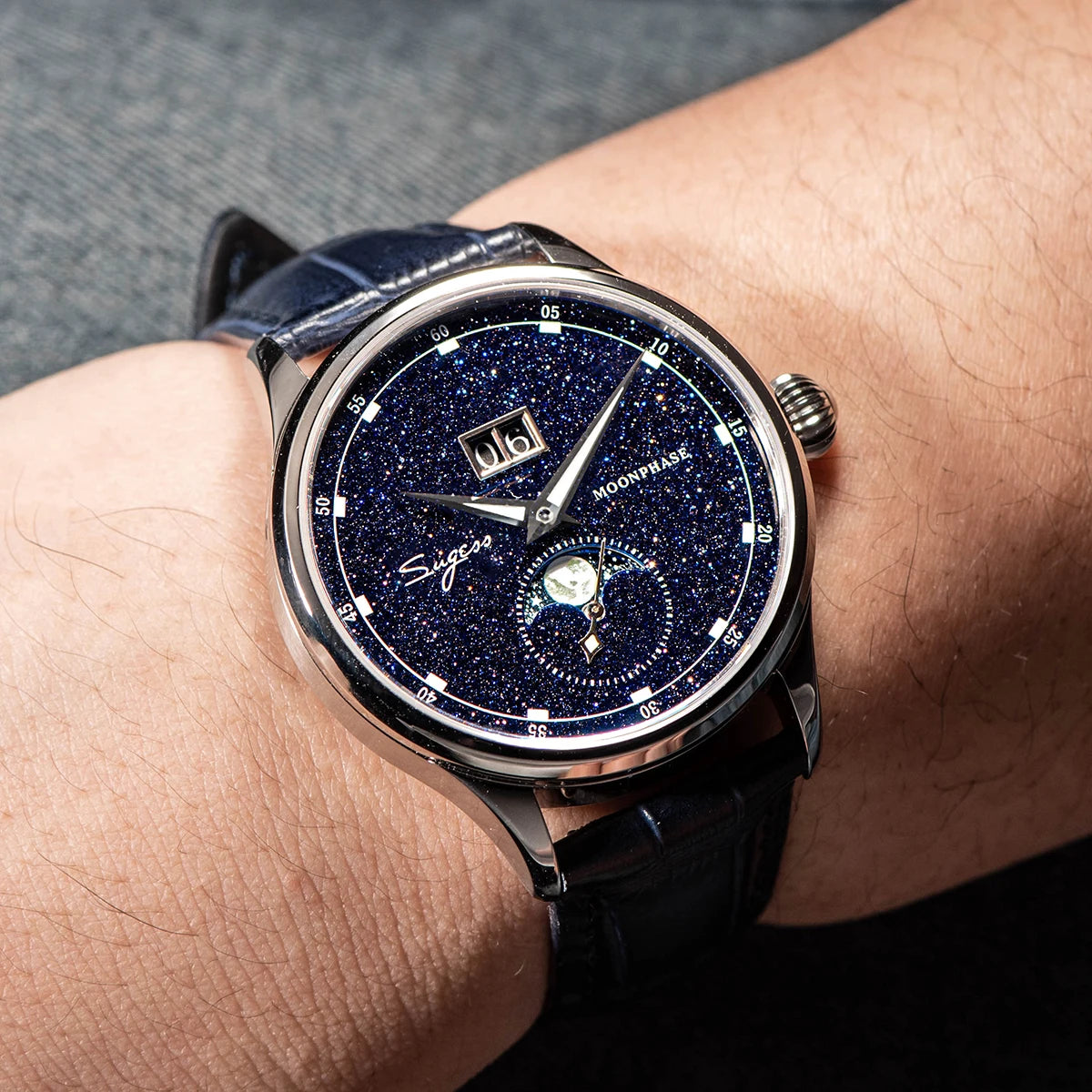 Sugess Blue Moonphase – Automatic Stardust Dial Watch