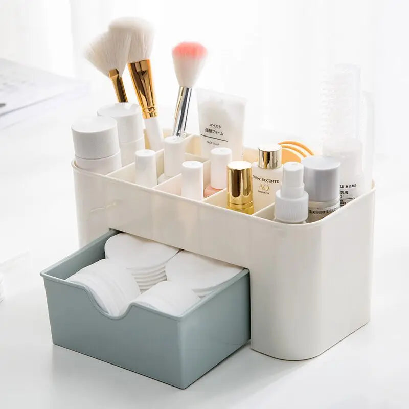 Acrylic Makeup Organizer – Drawer & Brush Storage