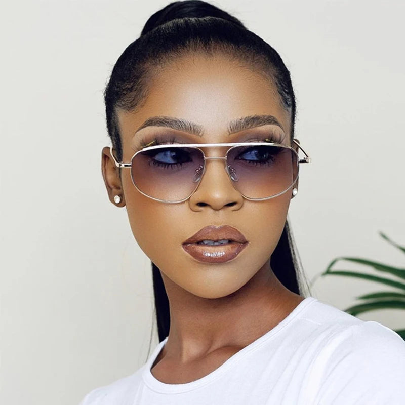 Luxora™ Classic Metal Square Sunglasses UV400 – Unisex Luxury Shades