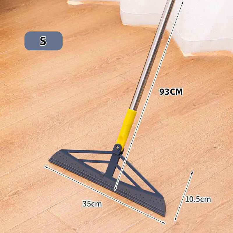 FlexiSweep™ 180° Rotatable Silicone Broom & Mop – Multi-Purpose Floor Cleaner with Hand Wiper