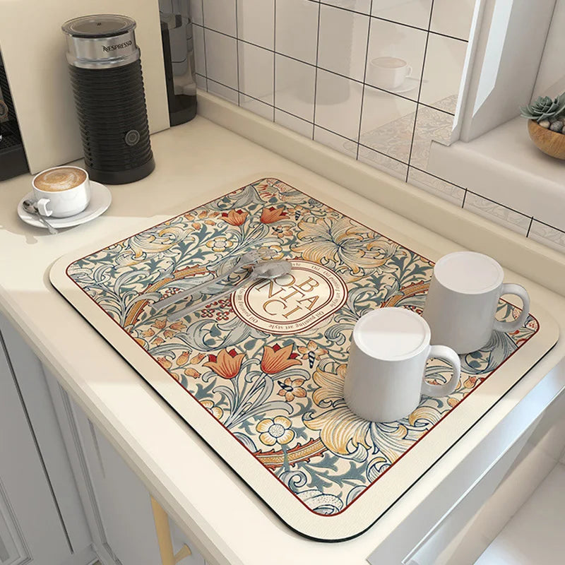 Super Absorbent Kitchen & Bathroom Draining Mat – Quick-Dry Anti-Skid Dish & Coffee Mat