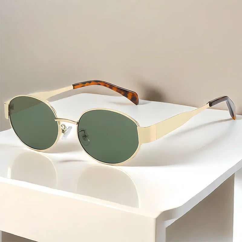 SUNGARDE™ Vintage Oval Metal Sunglasses – Designer High-Quality 2024 Trend