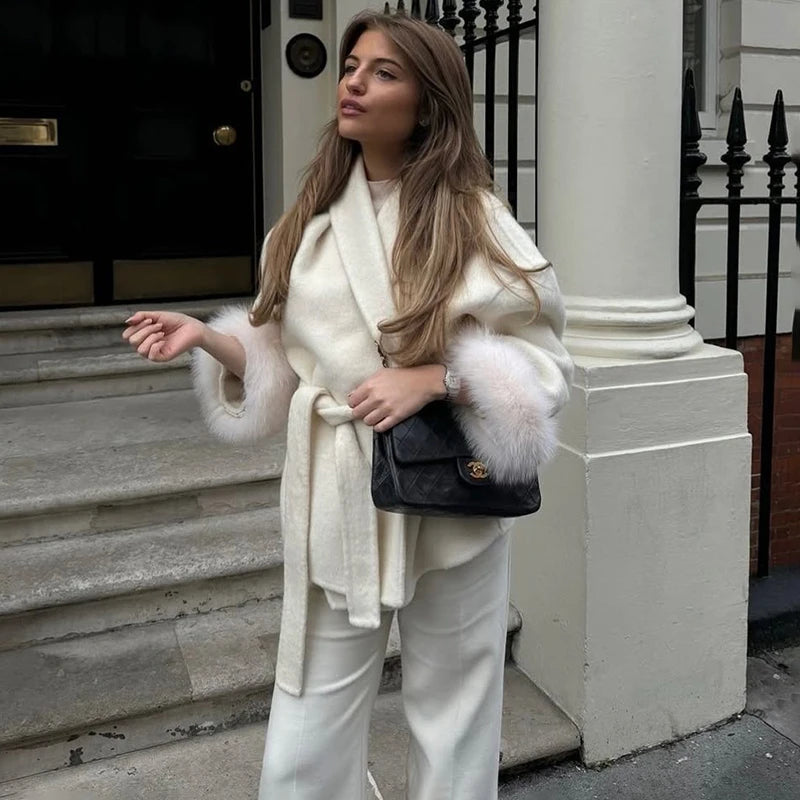 TARUXY™ LuxeFox Double-Sided Woolen Short Coat