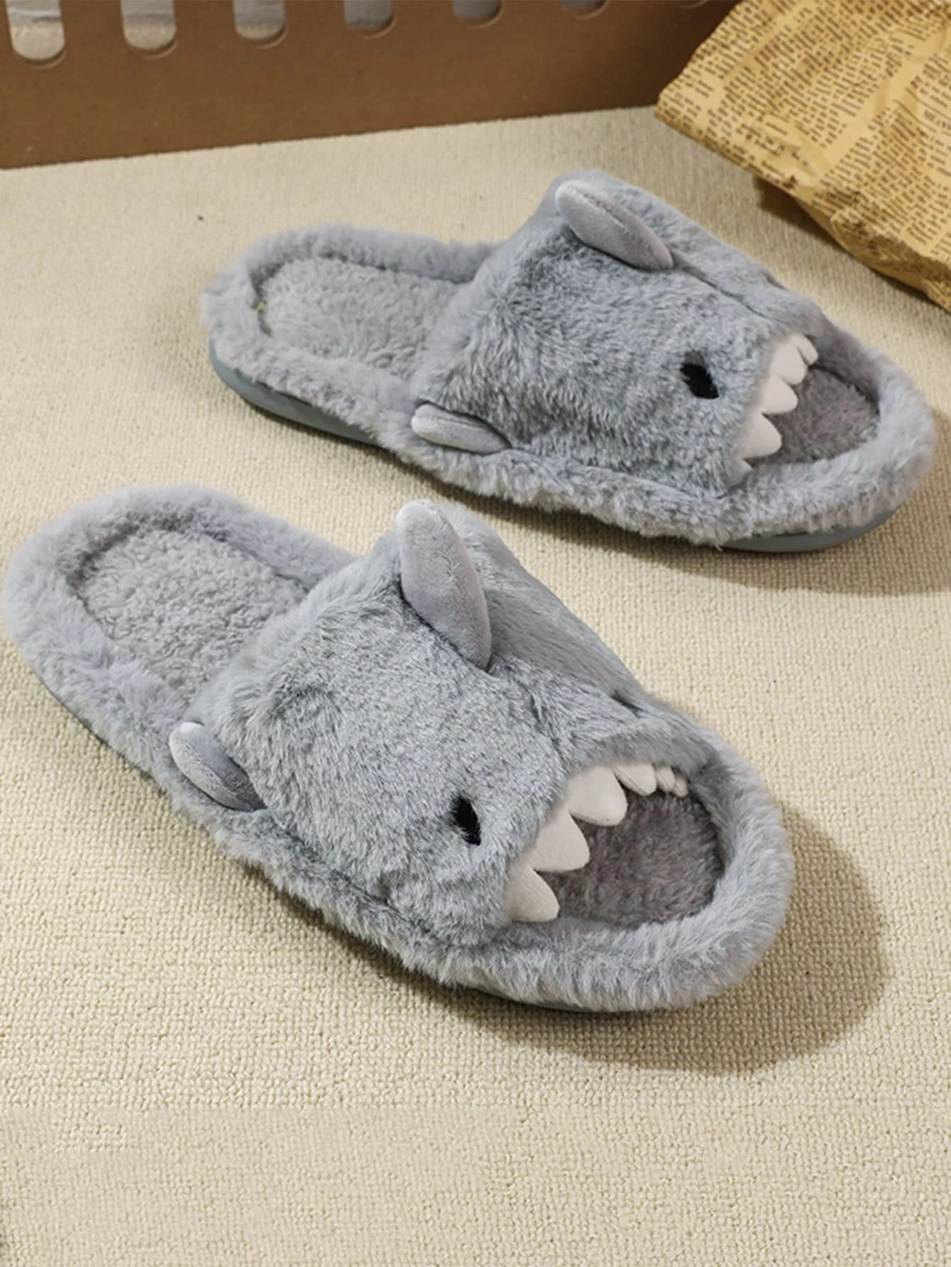 CozyStep™ Men’s Cartoon Plush Cotton Slippers – Soft, Warm & Comfortable Indoor Footwear