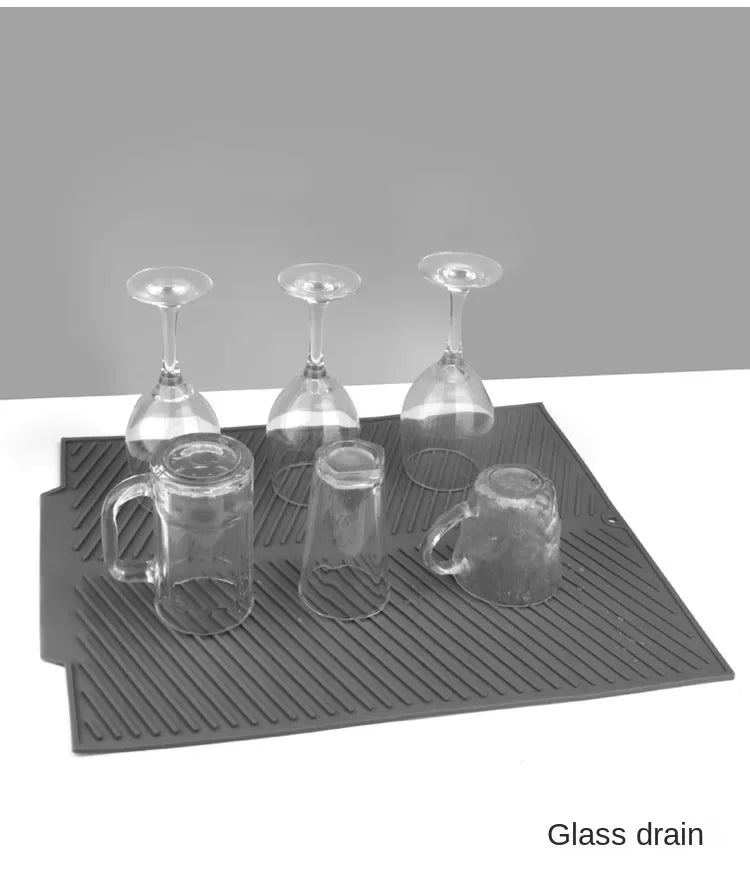 Silicone Kitchen Drain & Drying Mat – Non-Slip Heat-Resistant Coaster for Pots, Dishes, and Tableware