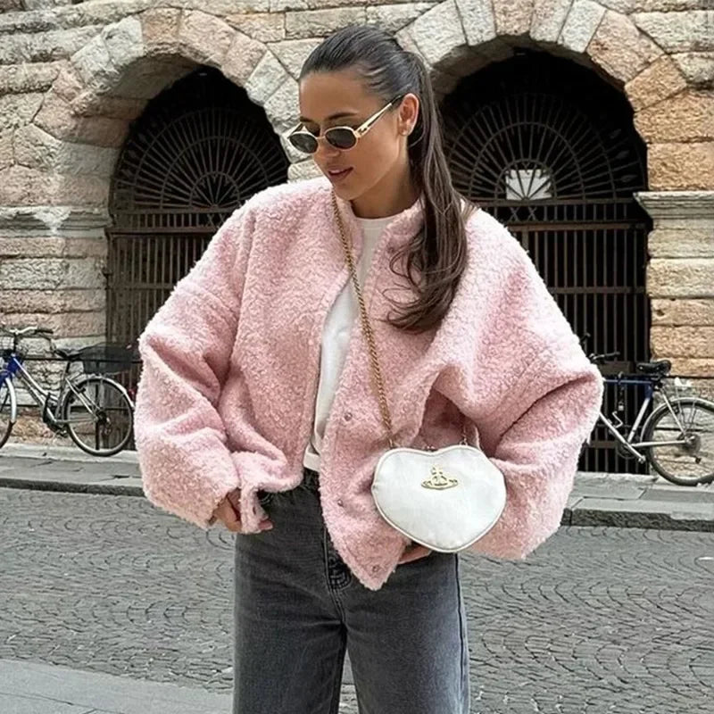 Talenza Plush Pink Fur Jacket