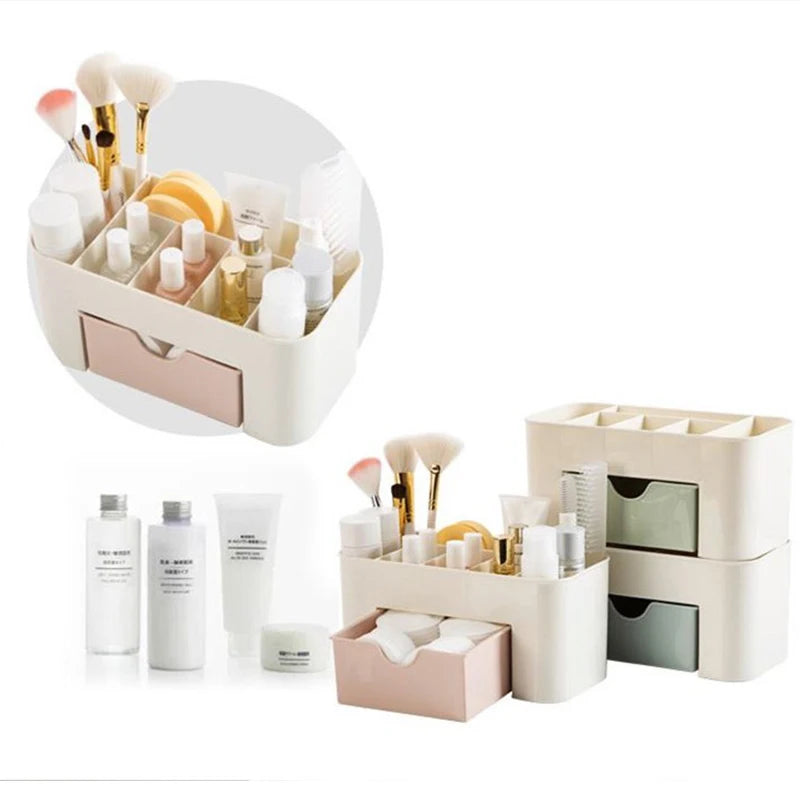 Acrylic Makeup Organizer – Drawer & Brush Storage