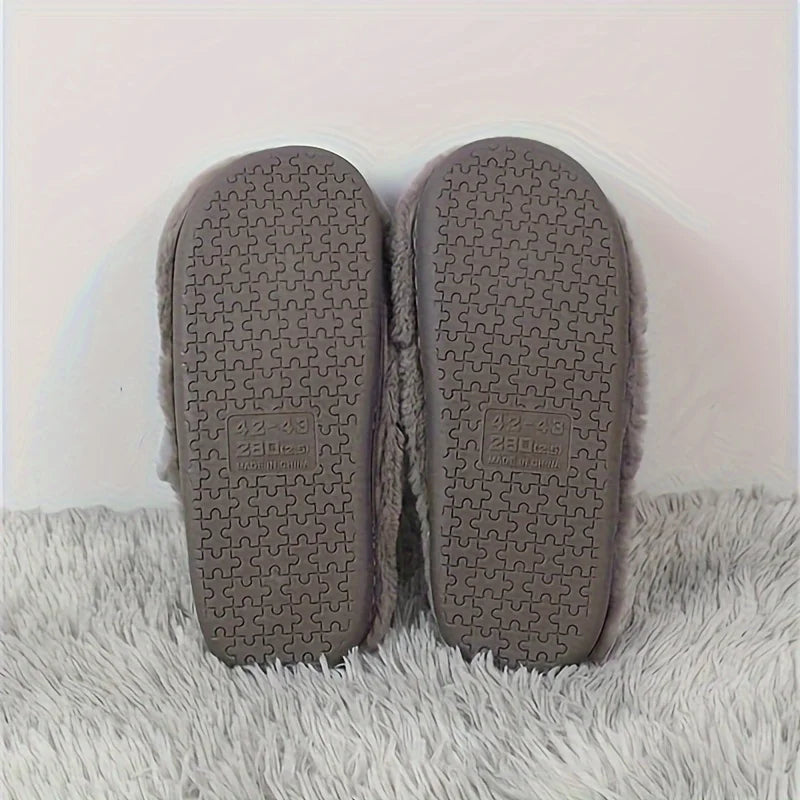 CozyStep™ Men’s Cartoon Plush Cotton Slippers – Soft, Warm & Comfortable Indoor Footwear