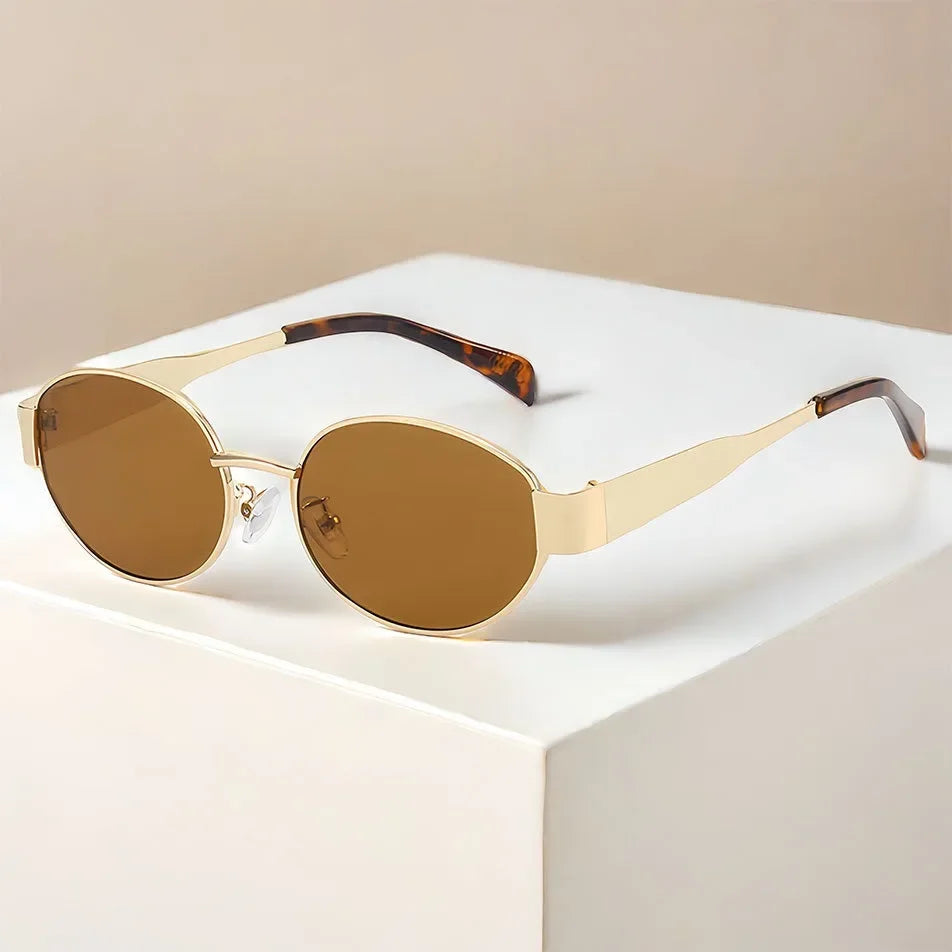 SUNGARDE™ Vintage Oval Metal Sunglasses – Designer High-Quality 2024 Trend