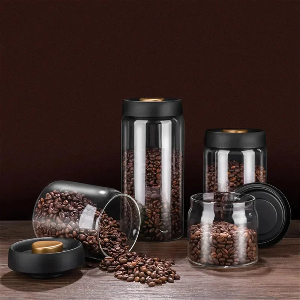 CoffeePro™ Vacuum Seal Glass Jar – Airtight Food Storage Container