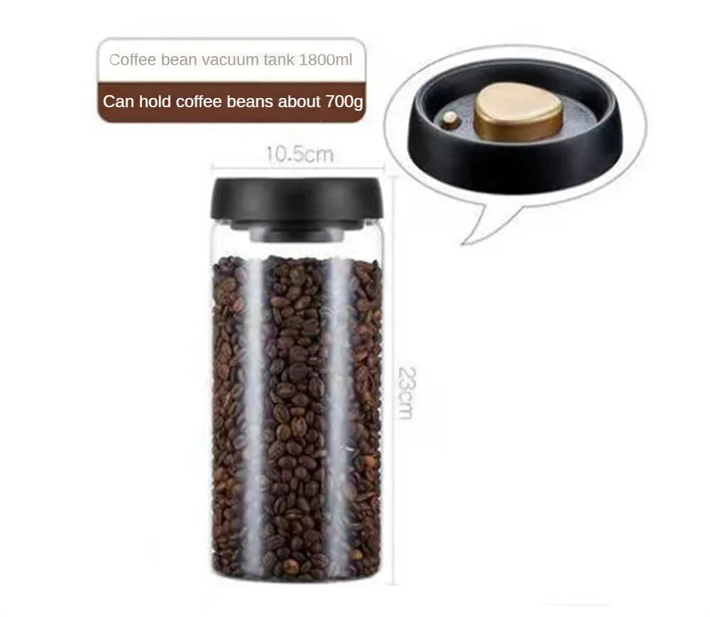 CoffeePro™ Vacuum Seal Glass Jar – Airtight Food Storage Container