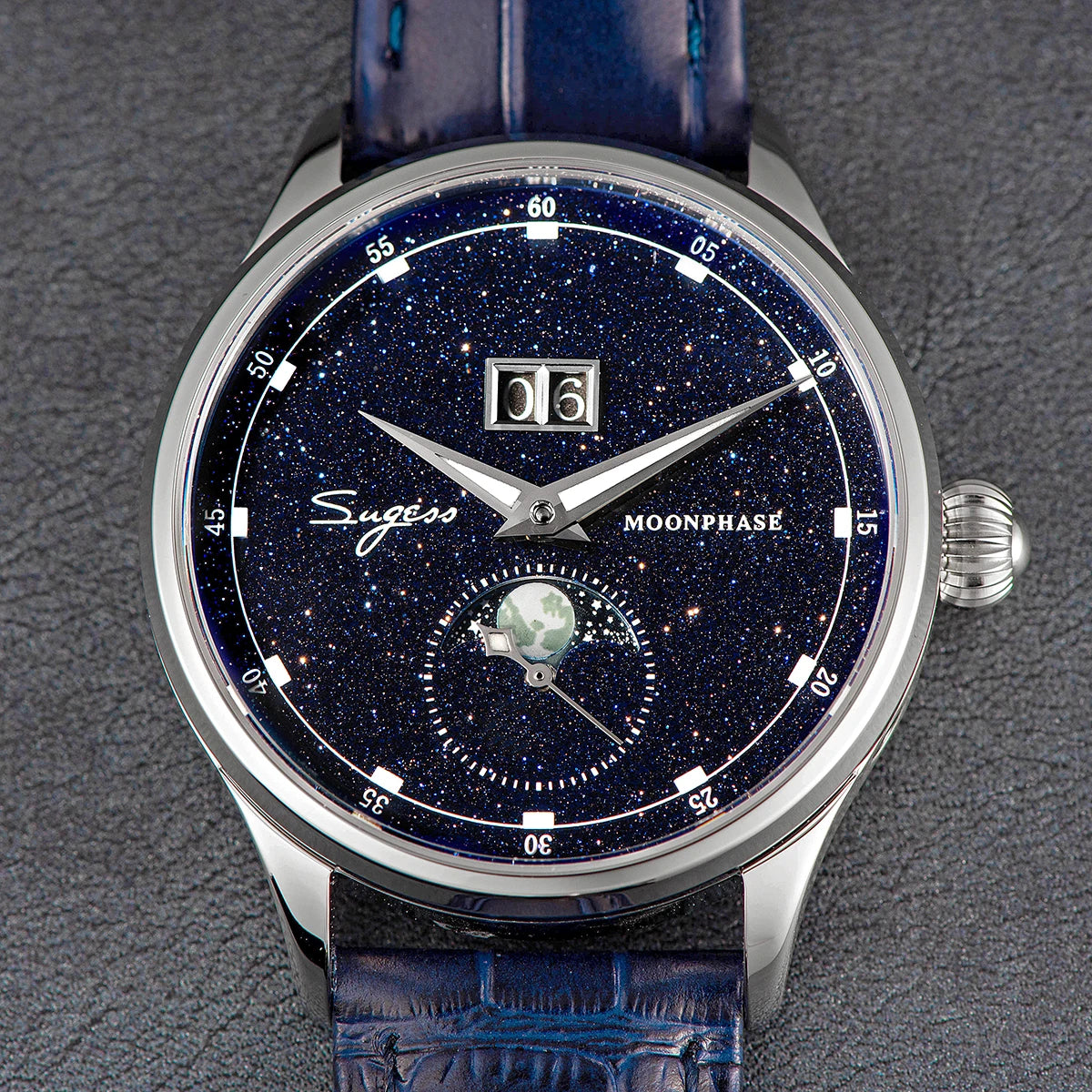 Sugess Blue Moonphase – Automatic Stardust Dial Watch