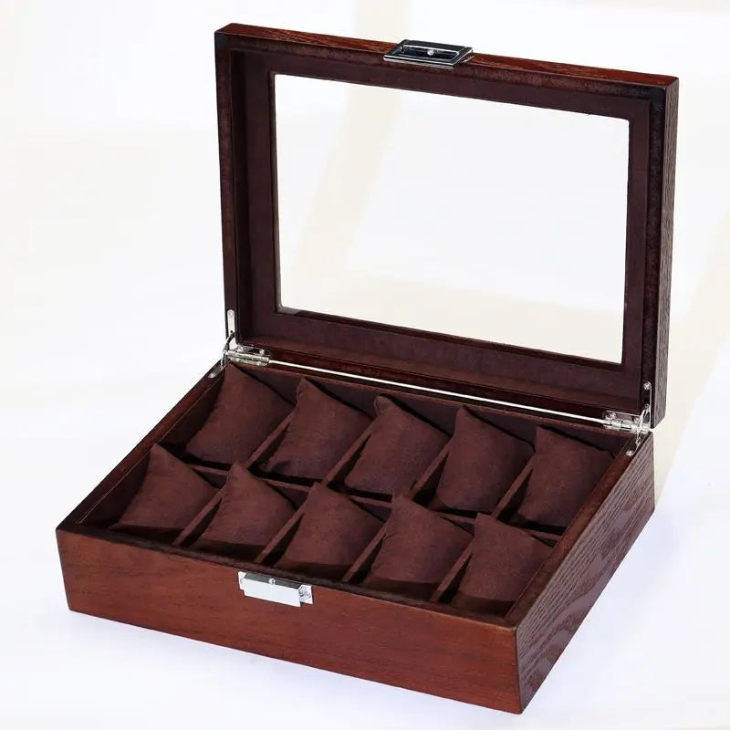 Vintage Luxe Display Case – Transparent Mechanical Watch & Bracelet Organizer