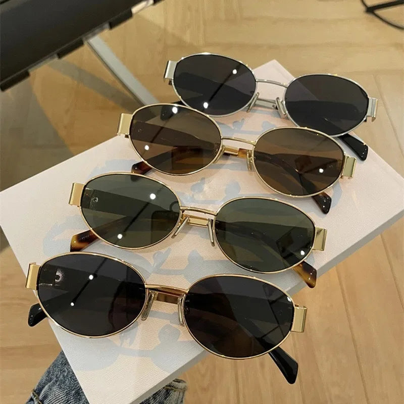 SUNGARDE™ Vintage Oval Metal Sunglasses – Designer High-Quality 2024 Trend
